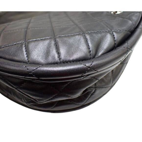 Chanel Medium Hula Hoop Bag Vintage CC Black Lambskin Flap SHW Quilted Rare - Picture 14 of 14